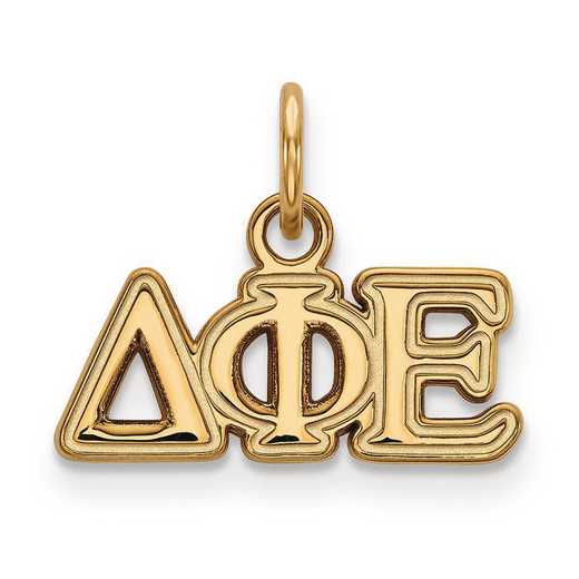 GP001DPH: Sterling Silver w/GP LogoArt Delta Phi Epsilon XS Pendant