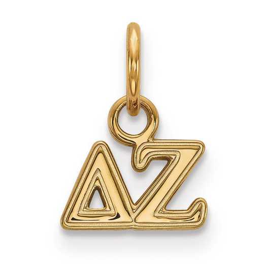 GP001DZ: Sterling Silver w/GP LogoArt Delta Zeta XS Pendant