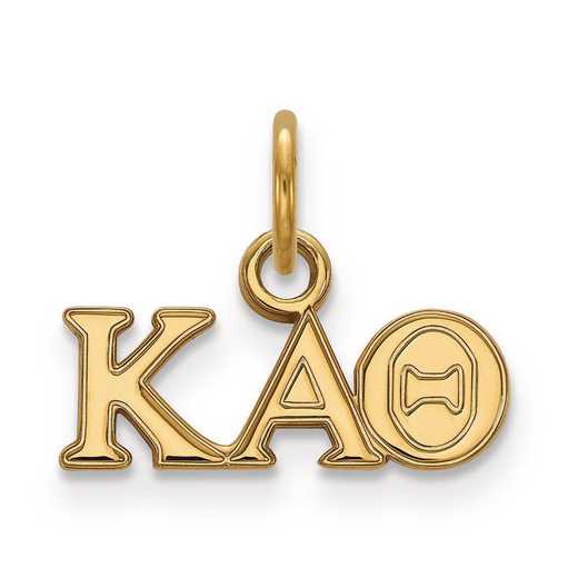 GP001KAT: Sterling Silver w/GP LogoArt Kappa Alpha Theta XS Pendant