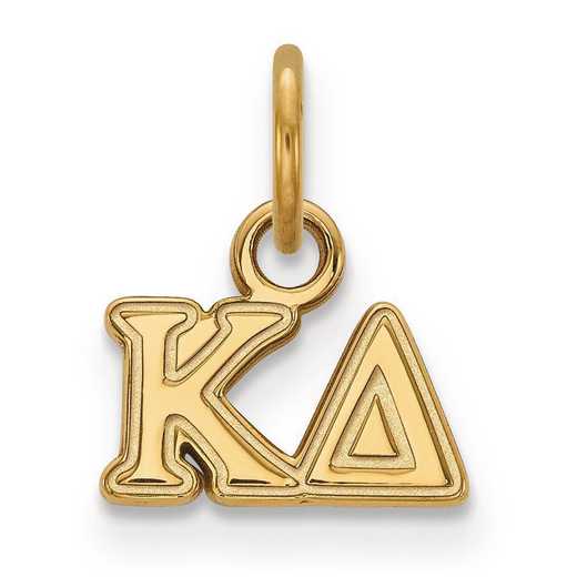 GP001KD: Sterling Silver w/GP LogoArt Kappa Delta XS Pendant