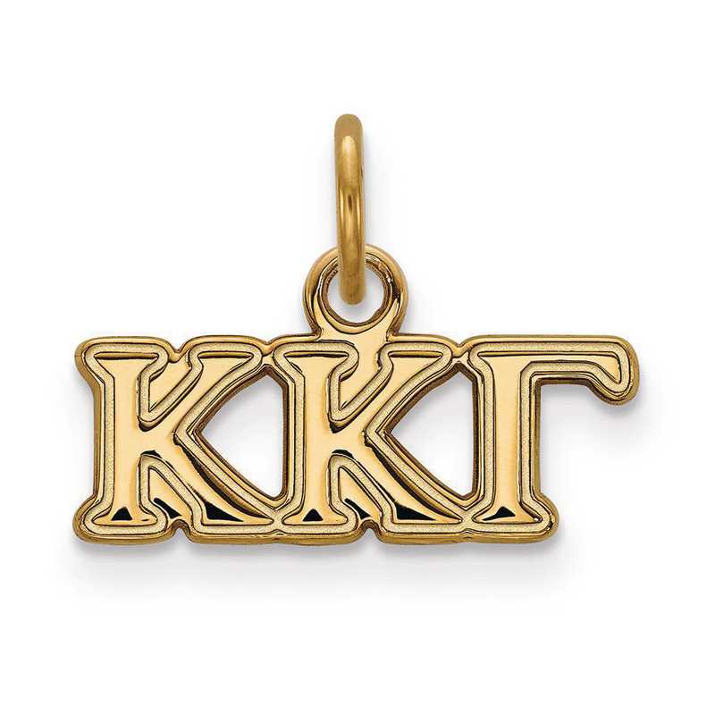 GP001KKG: Sterling Silver w/GP LogoArt Kappa Kappa Gamma XS Pendant