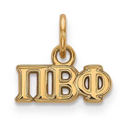 GP001PBP: Sterling Silver w/GP LogoArt Pi Beta Phi XS Pendant