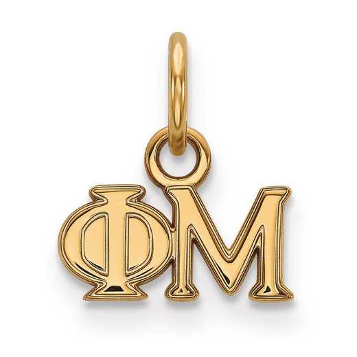 GP001PHM: Sterling Silver w/GP LogoArt Phi Mu XS Pendant