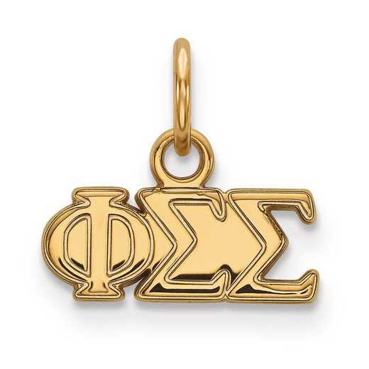 GP001PSS: Sterling Silver w/GP LogoArt Phi Sigma Sigma XS Pendant