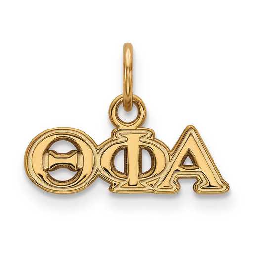 GP001TPA: Sterling Silver w/GP LogoArt Theta Phi Alpha XS Pendant