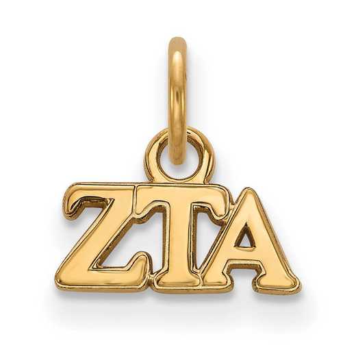 GP001ZTA: Sterling Silver w/GP LogoArt Zeta Tau Alpha XS Pendant