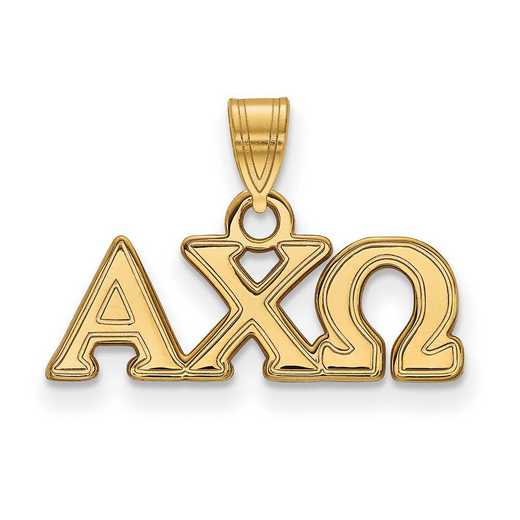 GP002ACO: Sterling Silver w/GP LogoArt Alpha Chi Omega Small Pendant