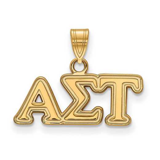 GP002ALS: Sterling Silver w/GP LogoArt Alpha Sigma Tau Small Pendant