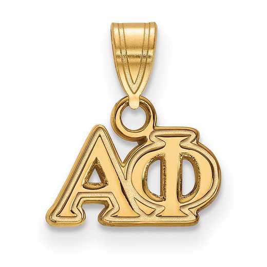 GP002APH: Sterling Silver w/GP LogoArt Alpha Phi Small Pendant