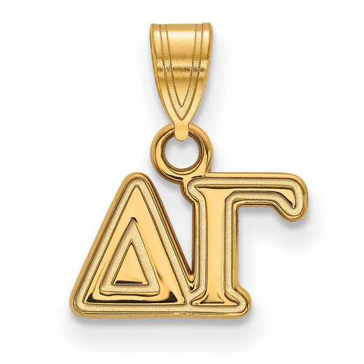 GP002DG: Sterling Silver w/GP LogoArt Delta Gamma Small Pendant