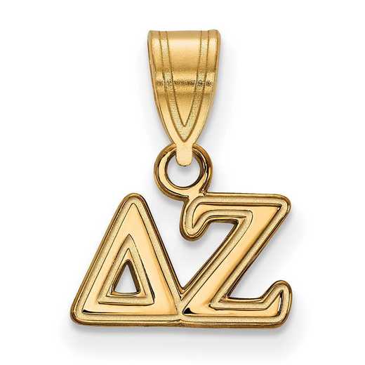 GP002DZ: Sterling Silver w/GP LogoArt Delta Zeta Small Pendant