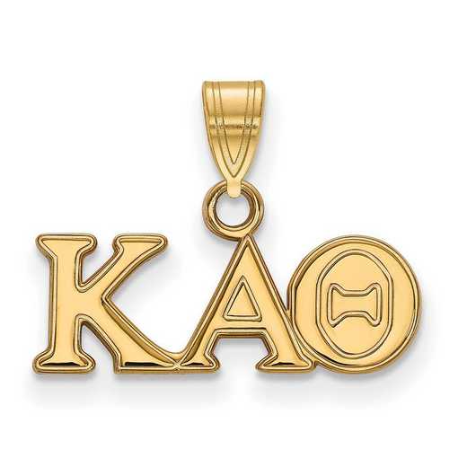 GP002KAT: Sterling Silver w/GP LogoArt Kappa Alpha Theta Small Pendant