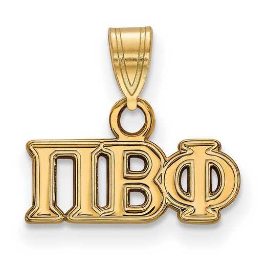 GP002PBP: Sterling Silver w/GP LogoArt Pi Beta Phi Small Pendant