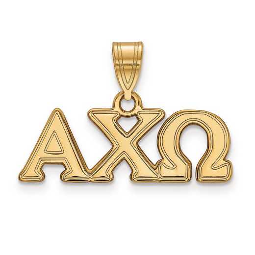 GP003ACO: Sterling Silver w/GP LogoArt Alpha Chi Omega Medium Pendant