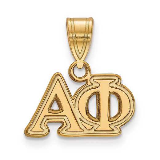 GP003APH: Sterling Silver w/GP LogoArt Alpha Phi Medium Pendant