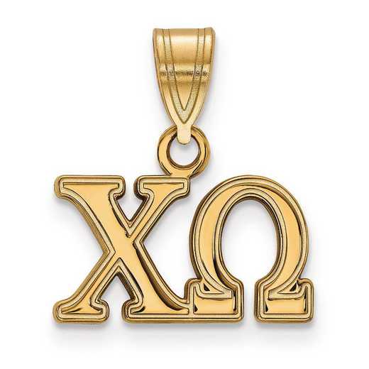 GP003CHO: Sterling Silver w/GP LogoArt Chi Omega Medium Pendant