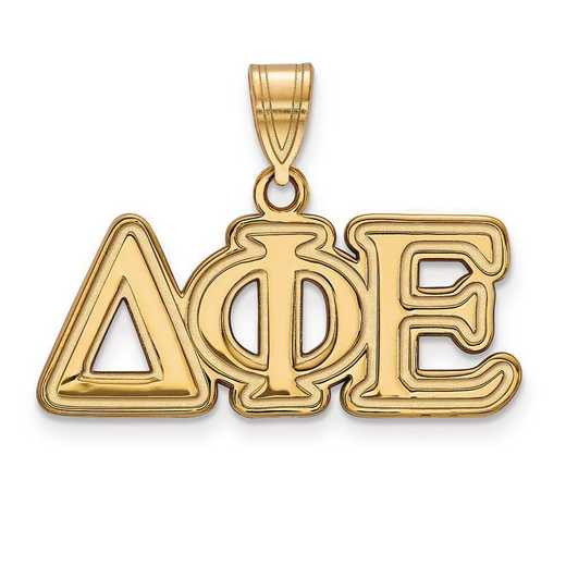 GP003DPH: SterlingSilver w/GP LogoArt Delta Phi Epsilon Medium Pendant