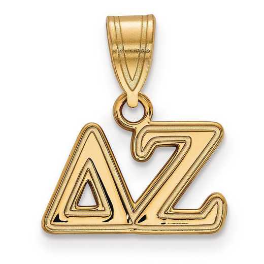 GP003DZ: Sterling Silver w/GP LogoArt Delta Zeta Medium Pendant