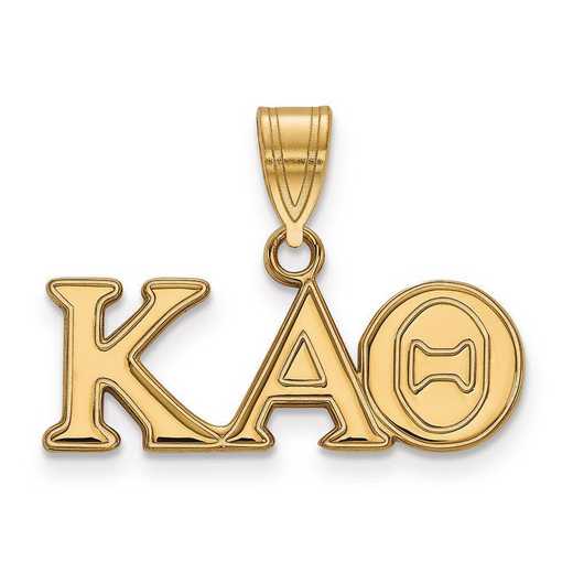 GP003KAT: SterlingSilver w/GP LogoArt Kappa Alpha Theta Medium Pendant