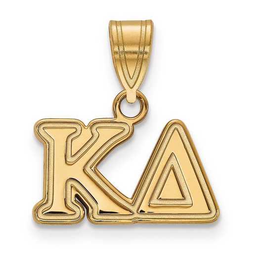 GP003KD: Sterling Silver w/GP LogoArt Kappa Delta Medium Pendant