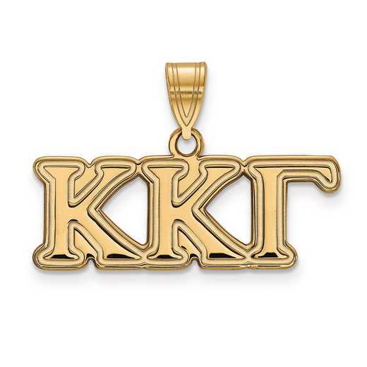 GP003KKG: SterlingSilver w/GP LogoArt Kappa Kappa Gamma Medium Pendant