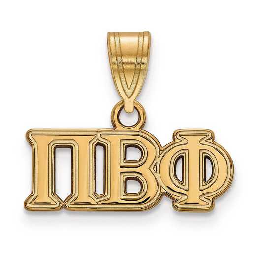 GP003PBP: Sterling Silver w/GP LogoArt Pi Beta Phi Medium Pendant