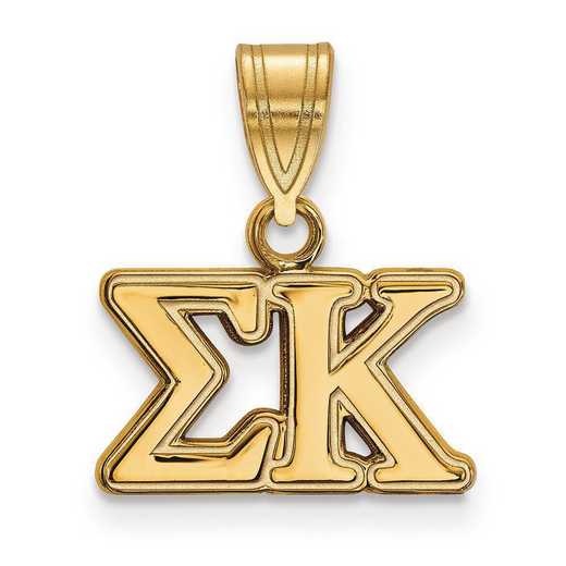 GP003SKP: Sterling Silver w/GP LogoArt Sigma Kappa Medium Pendant