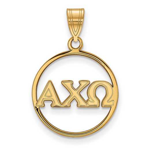 GP011ACO: SS w/GP LogoArt Alpha Chi Omega Large Circle Pendant