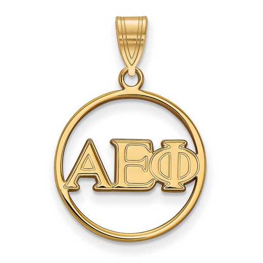 GP011AEP: SS w/GP LogoArt Alpha Epsilon Phi Small Circle Pendant