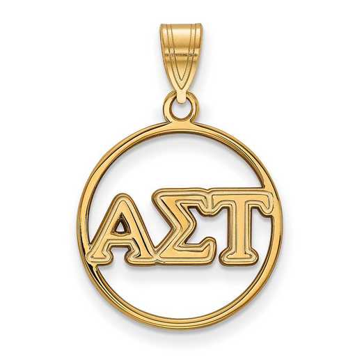 GP011ALS: SS w/GP LogoArt Alpha Sigma Tau Medium Circle Pendant