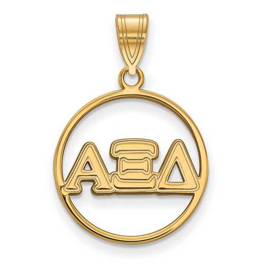 GP011AXD: SS w/GP LogoArt Alpha Xi Delta Medium Circle Pendant