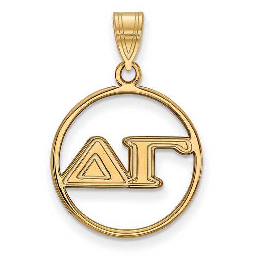 GP011DG: Sterling S. w/GP LogoArt Delta Gamma Medium Circle Pendant