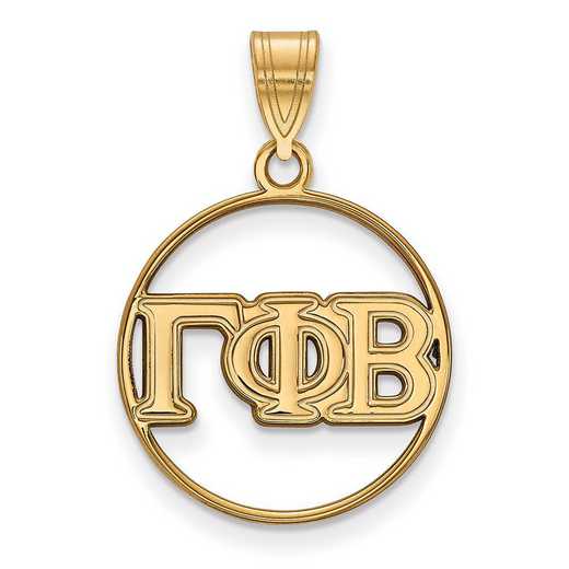 GP011GPB: SS w/GP LogoArt Gamma Phi Beta Medium Circle Pendant