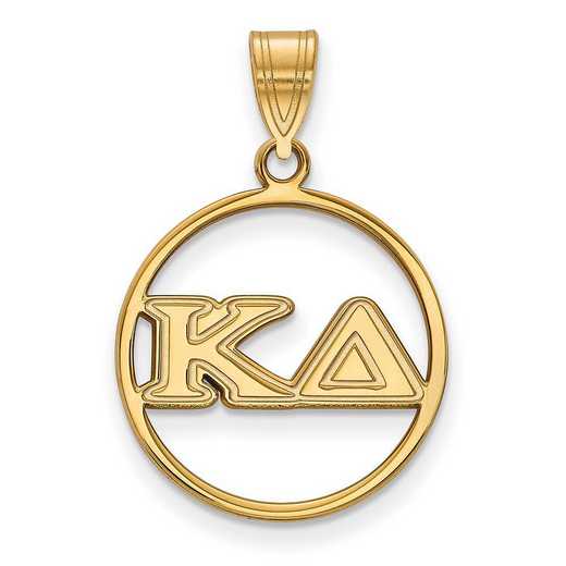 GP011KD: Sterling S. w/GP LogoArt Kappa Delta Medium Circle Pendant