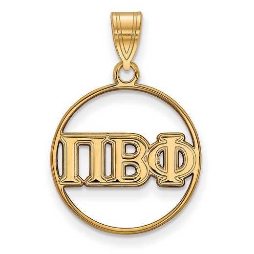 GP011PBP: Sterling S. w/GP LogoArt Pi Beta Phi Medium Circle Pendant