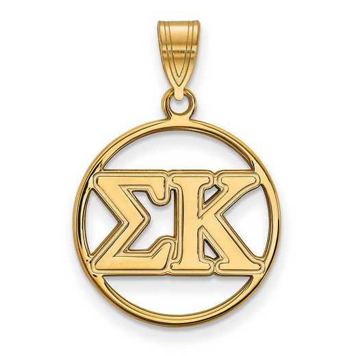 GP011SKP: Sterling S. w/GP LogoArt Sigma Kappa Medium Circle Pendant