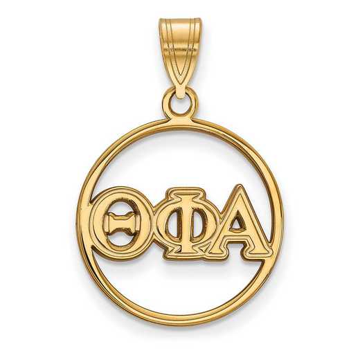 GP011TPA: SS w/GP LogoArt Theta Phi Alpha Medium Circle Pendant