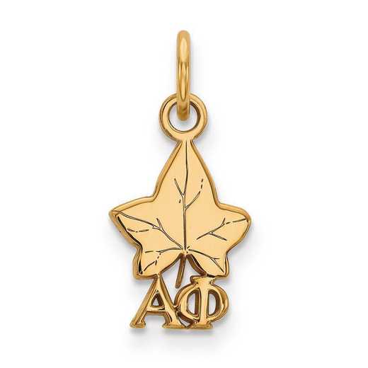 GP034APH: Sterling Silver w/GP LogoArt Alpha Phi XS Pendant