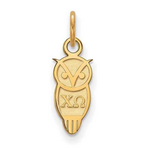 GP034CHO: Sterling Silver w/GP LogoArt Chi Omega XS Pendant