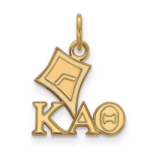 GP034KAT: Sterling Silver w/GP LogoArt Kappa Alpha Theta XS Pendant