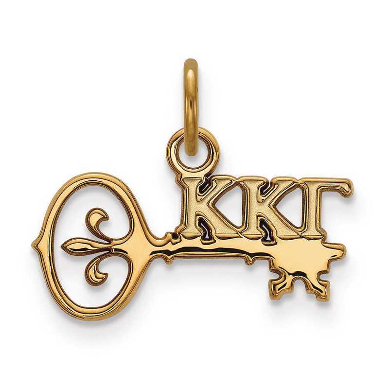 GP034KKG: Sterling Silver w/GP LogoArt Kappa Kappa Gamma XS Pendant