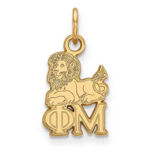 GP034PHM: Sterling Silver w/GP LogoArt Phi Mu XS Pendant