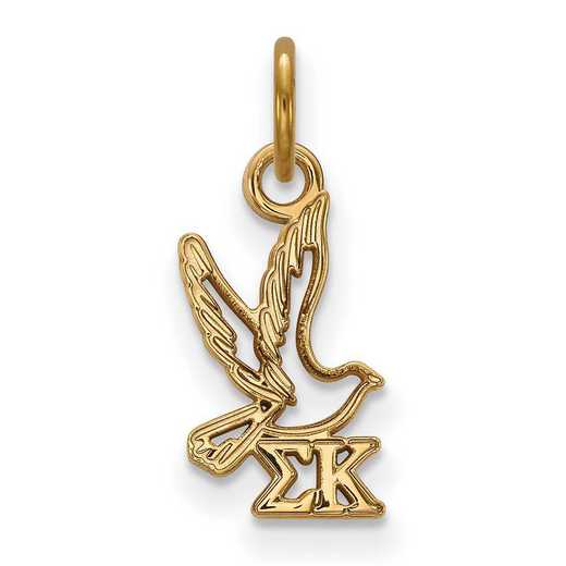 GP034SKP: Sterling Silver w/GP LogoArt Sigma Kappa XS Pendant