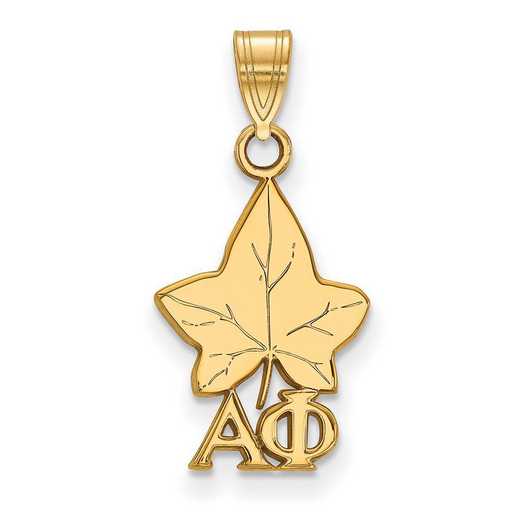 GP035APH: Sterling Silver w/GP LogoArt Alpha Phi Small Pendant