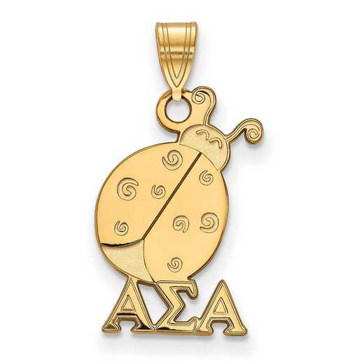 GP035ASI: Sterling Silver w/GP LogoArt Alpha Sigma Alpha Small Pendant