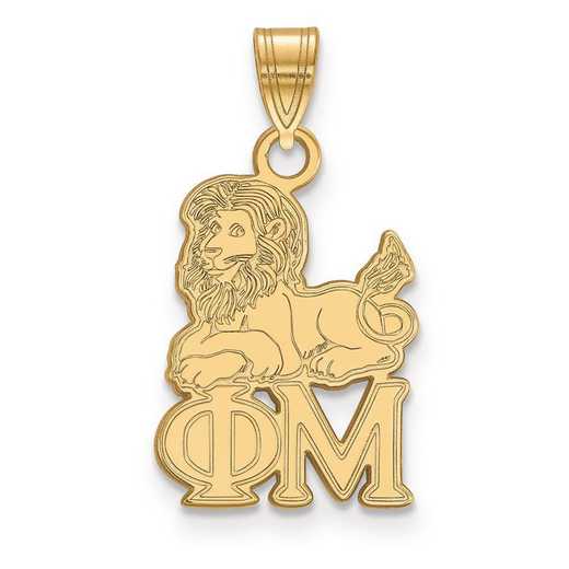 GP035PHM: Sterling Silver w/GP LogoArt Phi Mu Small Pendant