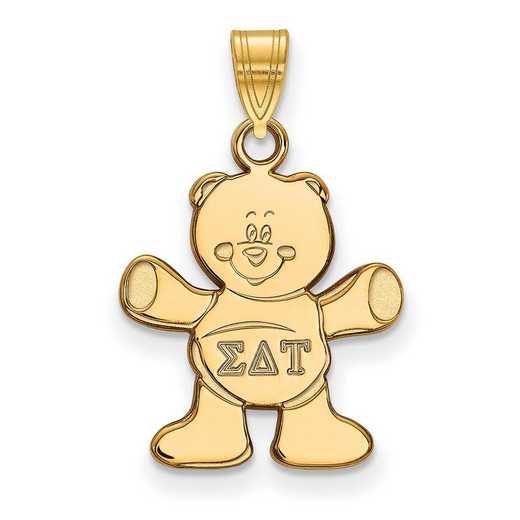 GP035SDT: Sterling Silver w/GP LogoArt Sigma Delta Tau Small Pendant