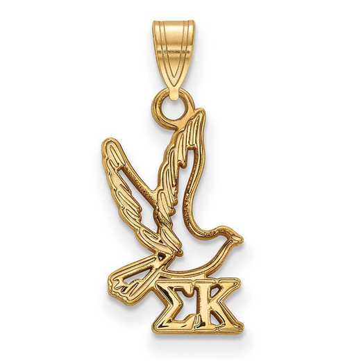 GP035SKP: Sterling Silver w/GP LogoArt Sigma Kappa Small Pendant