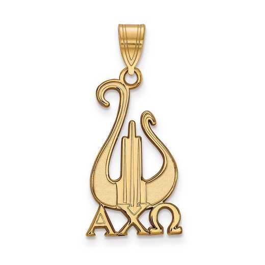 GP036ACO: Sterling Silver w/GP LogoArt Alpha Chi Omega Large Pendant