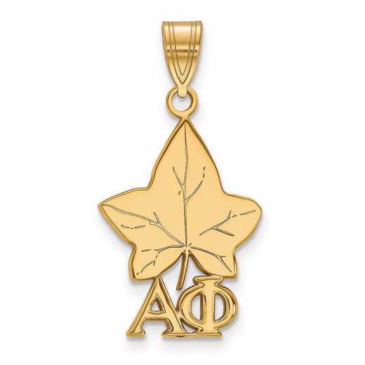 GP036APH: Sterling Silver w/GP LogoArt Alpha Phi Medium Pendant